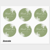 Sticker Rond palmier vert tropical merci mariage (Feuille)