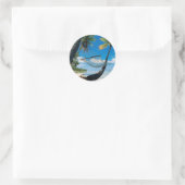 Sticker Rond Palmiers avec hamac (Sac)