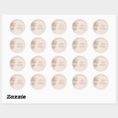 Sticker Rond Palmiers beiges & Ampersand Noms Mariage (Feuille)