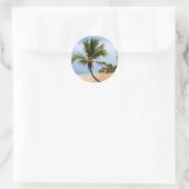 Sticker Rond Palmiers de plage (Sac)