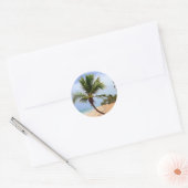 Sticker Rond Palmiers de plage (Enveloppe)