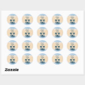 Sticker Rond Palmiers de plage Hammock Chilling Out (Feuille)