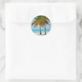 Sticker Rond Palmiers pittoresques sur une plage tropicale (Sac)