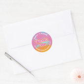 Sticker Rond Palmiers roses Merci (Enveloppe)