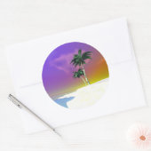Sticker Rond Palmiers sur fond blanc (Enveloppe)