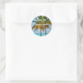 Sticker Rond Palmiers sur un mariage tropical de plage (Sac)