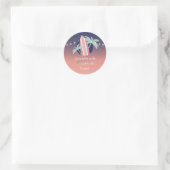 Sticker Rond Palmiers, Surf, Plage String Lights (Sac)