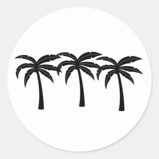 Sticker Rond Palmiers tropicaux (Devant)