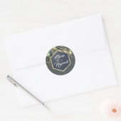 Sticker Rond Palmiers tropicaux Mariage plage d'or (Enveloppe)