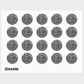 Sticker Rond Palmiers tropicaux Rose Gold Beach Mariage (Feuille)