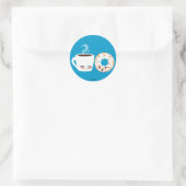 Sticker Rond Pals de café et de noix de muscade (Sac)
