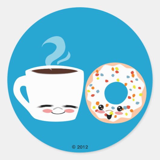 Sticker Rond Pals de café et de noix de muscade (Devant)