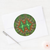 Sticker Rond PAMELA PRETTY 3D! Red and Green ~   (Enveloppe)
