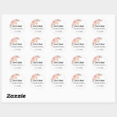 Sticker Rond Pampas à fleurs rose rose rose mariage Love is Swe (Feuille)