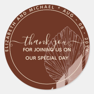 Sticker Rond Pampas Bourgogne Merci Favoriser