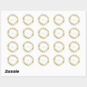 Sticker Rond Pampas Fleur Sauvage Mariage Monogramme Jaune (Feuille)