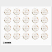 Sticker Rond Pampas Grass et Fleurs blanches Boho Elégant (Feuille)