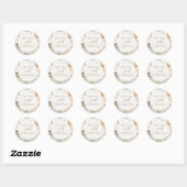 Sticker Rond Pampas Grass et Fleurs blanches Mariage Boho (Feuille)