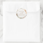 Sticker Rond Pampas Grass et Fleurs blanches Mariage Boho (Sac)
