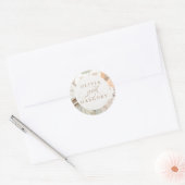 Sticker Rond Pampas Grass et Fleurs blanches Mariage Boho (Enveloppe)