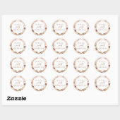 Sticker Rond Pampas Grass et Fleurs de Crème Boho Mariage (Feuille)