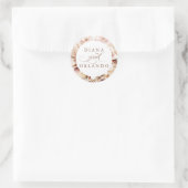 Sticker Rond Pampas Grass et Fleurs de Crème Boho Mariage (Sac)