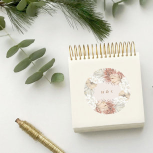 Sticker Rond Pampas Grass Floral Jungle Mariage tropical