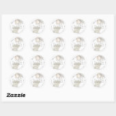Sticker Rond Pampas Grass Newlyweds Nom de retour Adresse (Feuille)