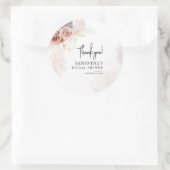 Sticker Rond Pampas Grass Terracotta Script Fête des mariées (Sac)