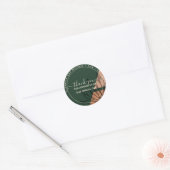 Sticker Rond Pampas Green Terracotta Merci Favoriser (Enveloppe)