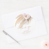 Sticker Rond Pampas herbe baby shower bohème (Enveloppe)