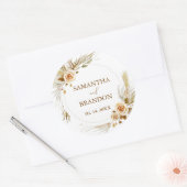Sticker Rond Pampas herbe boho élégant Mariage tropical (Enveloppe)