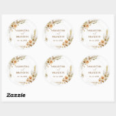 Sticker Rond Pampas herbe boho élégant Mariage tropical (Feuille)