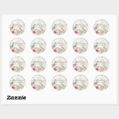 Sticker Rond Pampas Pampas Merci en herbe rose fleuri Favoriser (Feuille)