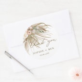Sticker Rond Pampas séché Terre Grass Floral Mariage Faveur (Enveloppe)