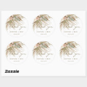 Sticker Rond Pampas séché Terre Grass Floral Mariage Faveur (Feuille)