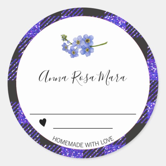 Sticker Rond *~* Pamplemousse AP30 Buffalo En vichy Coeur fait  (Devant)