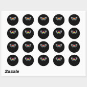 Sticker Rond Pan Pride Skeleton Halloween Pan Goth Heart (Feuille)