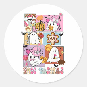 Sticker Rond Pan Tasmas Ghost Citrouille Éffrayant Conchas Hall
