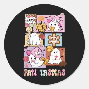 Sticker Rond Pan Tasmas Ghost Citrouille Éffrayant Conchas Hall
