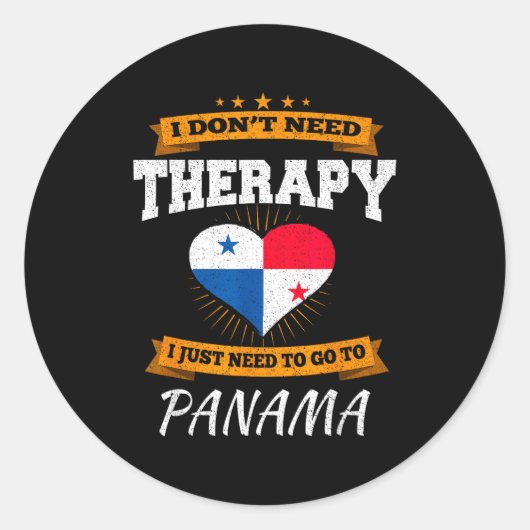 Sticker Rond Panamanian Flag I Panama Flag I Vacation Panama (Devant)