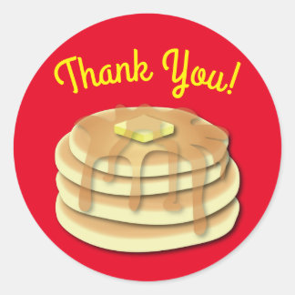 Sticker Rond Pancake Anniversaire Fête Flapjack Cute Enfants