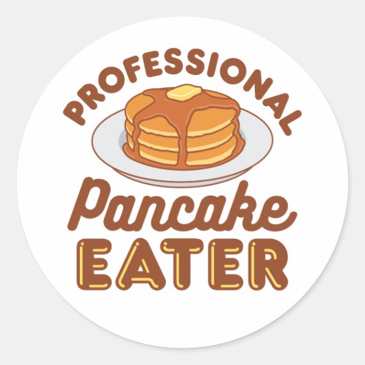 Sticker Rond Pancake Eater Professionnel (Devant)