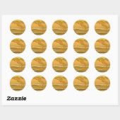 Sticker Rond Pancake et sirop d'érable mignon jaune brun (Feuille)