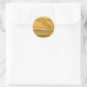 Sticker Rond Pancake et sirop d'érable mignon jaune brun (Sac)