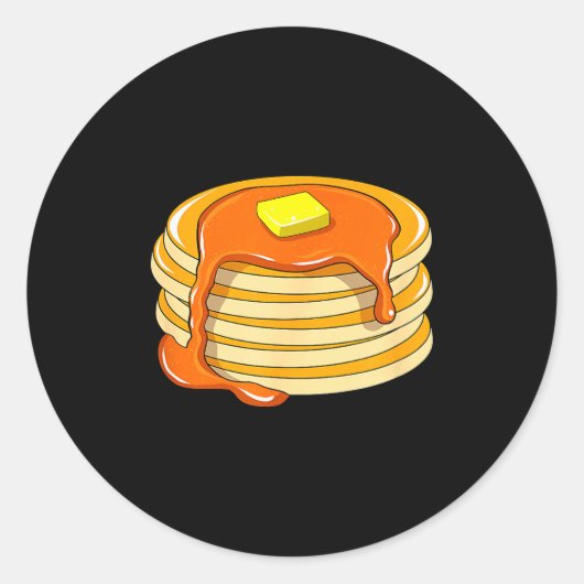 Sticker Rond Pancakes And Syrup (Devant)