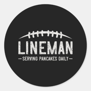 Sticker Rond Pancakes de service Lineman Daily Funny Footb Vint
