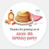 Sticker Rond Pancakes et pyjamas Petite fête (Devant)