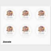 Sticker Rond Pancakes & Pacifiers Gray Baby Shower (Feuille)