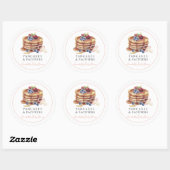 Sticker Rond Pancakes & Pacifiers Pink Girl Baby Shower (Feuille)